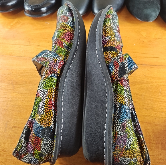 ALEGRIA Multicolor Mosaic FELIZ FEL-180 Leather Mary Jane Shoes Size 36 - Picture 8 of 11